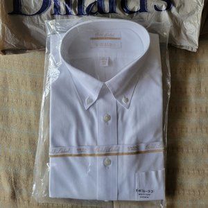 Roundtree & Yorke White Button-Down Collar Long-sleeve Dress Shirt -16.5" x 33"
